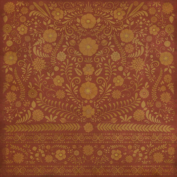 Pattern 36 The Red Carpet 72x72 Vintage Vinyl Floorcloth