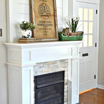 Farmhouse Style Shiplap Fireplace Makeover