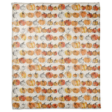 Watercolor Pumpkins 50"x60" Fleece Blanket