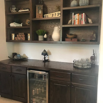 Stained Custom Built-in Cabinets and Shelves