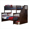 Columbia Staircase Bunk Bed, Antique Walnut, Twin Over Full