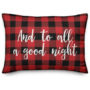And To All A Good Night, Buffalo Check Plaid 14x20 Lumbar Pillow