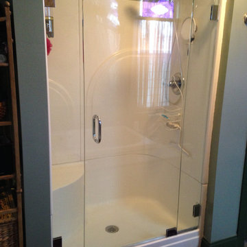 Pivot Door and Fixed Inline Panel