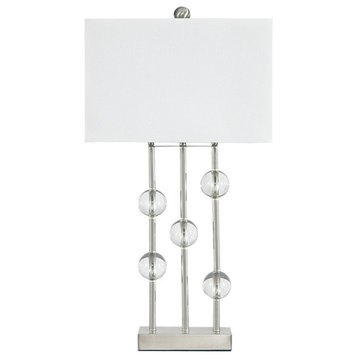 Ashley Furniture Jaala Metal Lamp in Clear and Silver