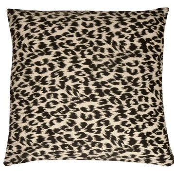 Pillow Decor Leopard Print Cotton Small Throw Pillow, 17"x17"