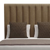 Nativa Interiors Moyra Vertical Channel Tufted Bed, Brown, King, Headboard: Medium