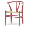 Baxton Studio Mid-Century Modern Wishbone Chair - Pink Wood Y Chair