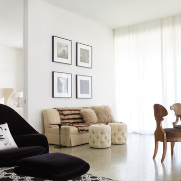 Aloha Sofa & Tufted Round Ottomans