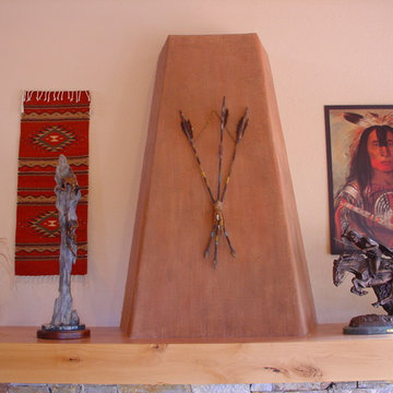 Plastered chimney hood for Native American decor