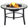 vidaXL Fire Pit Fireplace for Camping Picnic Firebowl Outdoor Green Ceramic