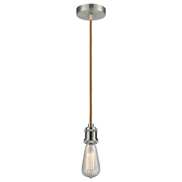 Innovations Edison Bare Bulb Mini Pendant, SN/Amber/Copper, 100SN-10CR-1SN