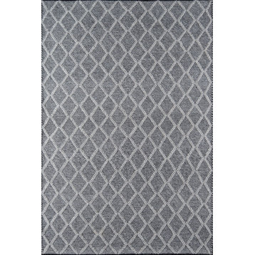 Momeni Andes Wool and Viscose Hand Woven Charcoal Area Rug, 2'x3'