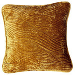 Tache Home Fashion - Velvet Dreams Melted Gold Plush Ripple Waves Bedspread, 26x26 - Melt into your golden dreams when you lay with our Melted Gold Plush Waves Bedspread.