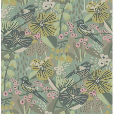 Sage Jaybird Peel and Stick Wallpaper Bolt