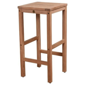 International Home Amazonia Wood Teak Coventry Patio Bar Stool in Natural