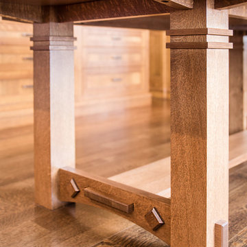Custom White Oak Woodworking Completes a Colorful Craftsman Kitchen