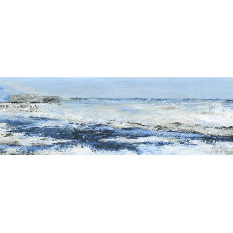 "Ultimate Blue Waves" Painting Print on Wrapped Canvas, 60"x20"