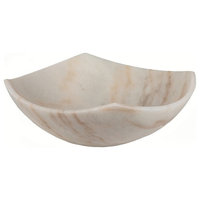 Eden Bath Arched Edges Bowl Sink in Honed White Marble