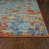 Illusions 6208 Blue/Coral Elements Rug, 7'10"x10'10"