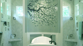 Dogwood Branch Mural in Master Bath