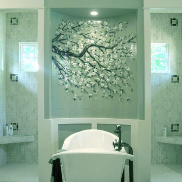 Dogwood Branch Mural in Master Bath