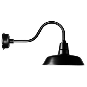 12" Vintage LED Sconce Light With Contemporary Arm, Matte Black