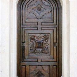 Mediterranean Style Hand Carved Entry Door - Front Doors