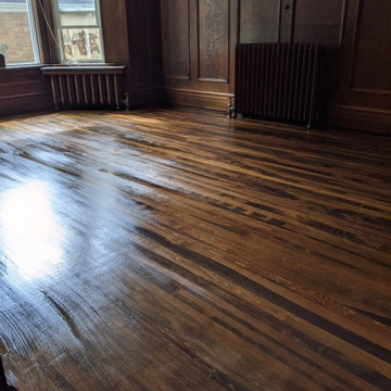 A Sand and Finish, done with a Custom Stain of a beautiful Ash Floor