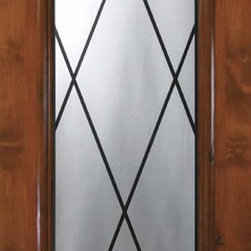 Slab Home Single Door 80 Wood Alder Sandringham 1 Panel 3/4 Lite - Front Doors