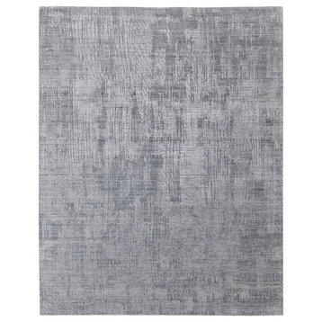 Kinton Modern Abstract, Blue/Silver, 8'x10' Area Rug
