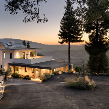 A little farm below a hillside resort-style off-the-grid view home