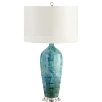 Elysia Table Lamp, Blue Glaze