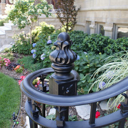 Solid stone stairs with ornamental iron railing - Products