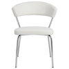 Draco Side Chair, Set Of 4, White/Chrome