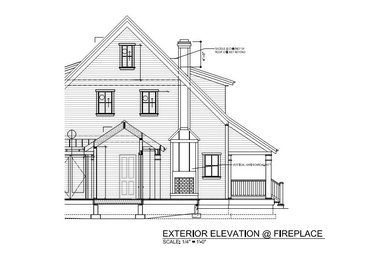 Exterior Fireplace side Patio Design