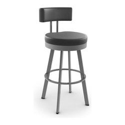 Barry Swivel Stool with Curved Low Back by Amisco - Bar Stools And Counter Stools