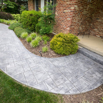 Front Stamped Concrete Walkway