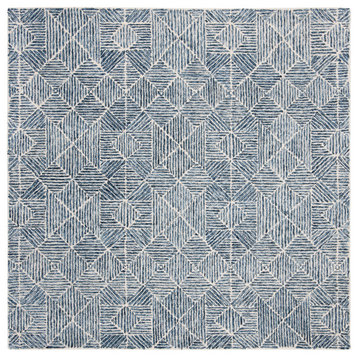 Safavieh Abstract Collection, ABT763 Rug, Blue, 6' Square