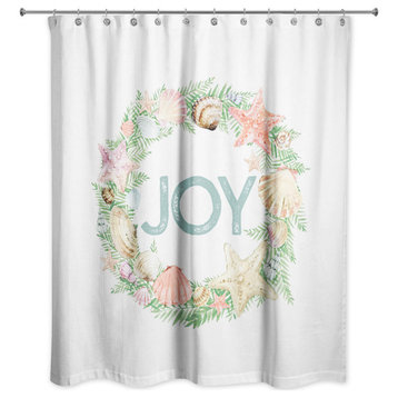 Coastal Joy Wreath 71x74 Shower Curtain