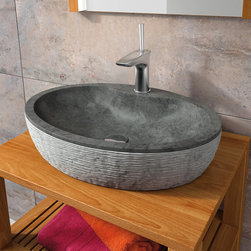 Stone Santorini Black Luxury Natural Stone Sink - Bathroom Sinks