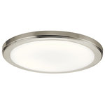 Kichler - Flush Mount 13" Round, Brushed Nickel, 4000K - When there's no room for shadows or dark spots, you can count on Kichler's 13 inch Zeo 4000K LED to deliver the optimal lighting performance you need. Utilizing edge lit technology, Zeo's optical diffuser completely fills with light, assuring maximum light distribution with no dark edges. This ceiling light features a round shape and Brushed Nickel finish. Perfect for ambient or task lighting in residential or light commercial spaces.