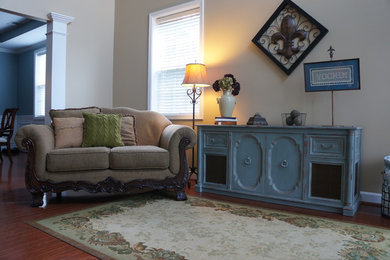 Inspiration for a transitional living room remodel in Raleigh