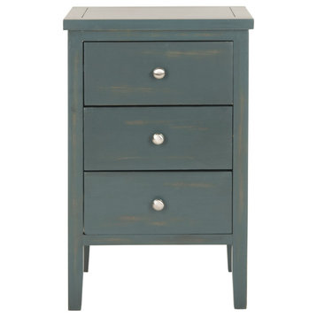 Osof End Table With Storage Drawers Dark Teal