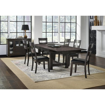 Mariposa 132" Trestle Table, with (3) 18" Butterfly Leaves, Warm Grey Finish