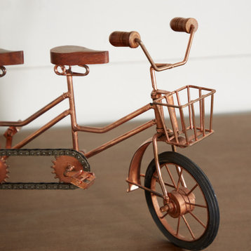 Copper Wood Vintage Sculpture, Bicycle 10" x 21" x 6" 48069