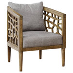 Olliix - INK+IVY Crackle Lounge Wood Accent Chair, Light Grey - Dress up your decor with mid-century style of the INK+IVY Crackle Accent Chair. Highlighted in a natural carmel oak finish, this accent chair features light Gray hued upholstery that creates a stunning contrast. The seat and back is filled with high-density foam filling for exceptional comfort, while the solid wood frame provides long-lasting support. Incorporate this lounge chair into your living room to add a stylish flair to your space. Leg assembly is required.
