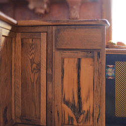 Live edge oak with rustic front facing kitchen cabinets - Kitchen Cabinetry