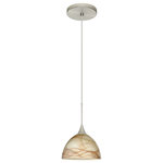 Besa Lighting - Besa Lighting 1XT-467983-SN Brella - One Light Cord Pendant with Flat Canopy - Brella has a classical bell shape that complementsBrella One Light Cor Bronze Mocha Glass *UL Approved: YES Energy Star Qualified: n/a ADA Certified: n/a  *Number of Lights: Lamp: 1-*Wattage:50w GY6.35 Bi-pin bulb(s) *Bulb Included:Yes *Bulb Type:GY6.35 Bi-pin *Finish Type:Bronze