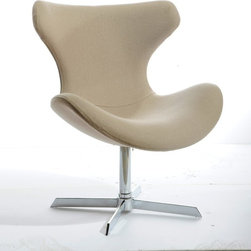 MODREST ALUDRA MODERN BEIGE FABRIC LOUNGE CHAIR - Outdoor Lounge Chairs