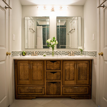 Custom Made Birdseye Maple with inlay Bathroom Vanity